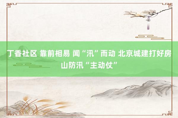 丁香社区 靠前相易 闻“汛”而动 北京城建打好房山防汛“主动仗”