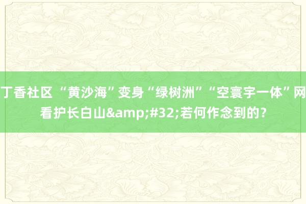 丁香社区 “黄沙海”变身“绿树洲”“空寰宇一体”网看护长白山&#32;若何作念到的？