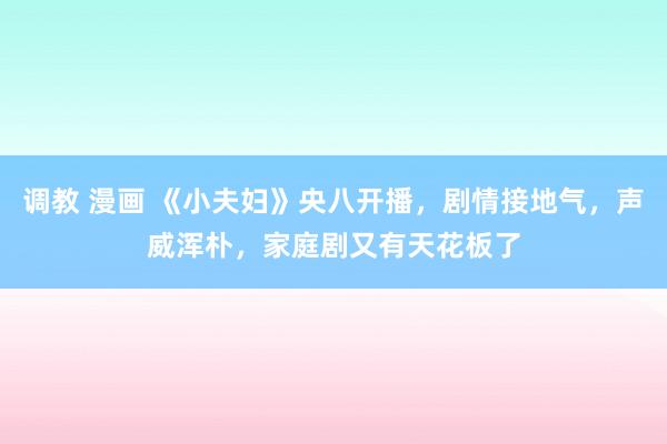 调教 漫画 《小夫妇》央八开播，剧情接地气，声威浑朴，家庭剧又有天花板了