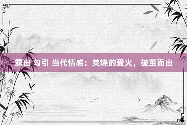 露出 勾引 当代情感：焚烧的爱火，破茧而出